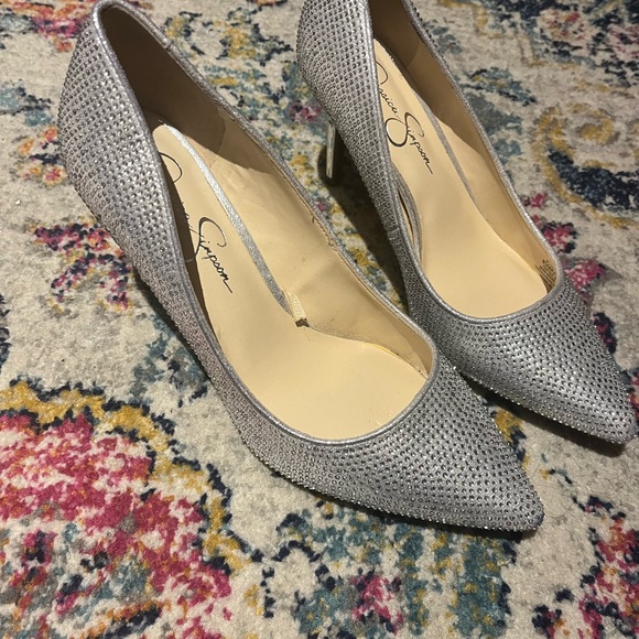 Jessica Simpson Silver Rhinestone stiletto pumps - Picture 3 of 8